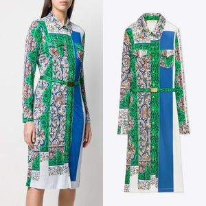 Tory Burch Crista Shirtdress Long Sleeve Dress Grand Voyage Stripe. No belt.